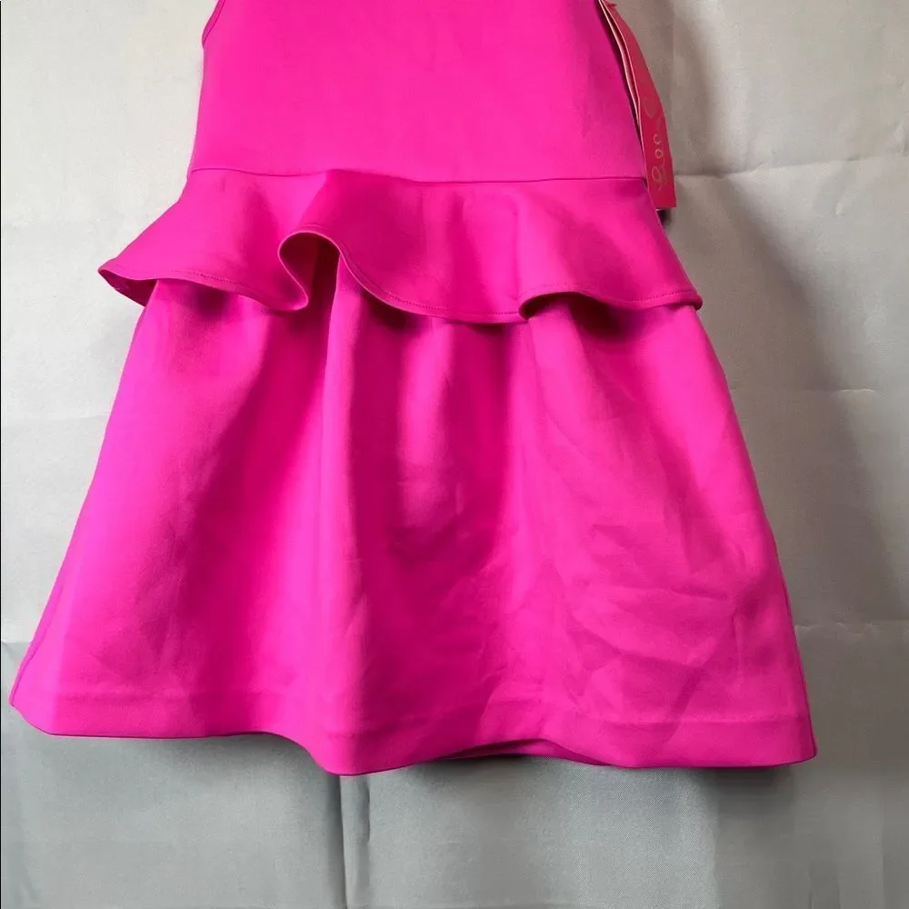 Lilly Pulitzer Vibrant Pink Caesara peplum dress size 4 - 5 NWT